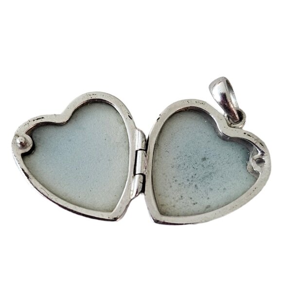 Sterling Silver Heart Locket Pendant L73 - Picture 2 of 9